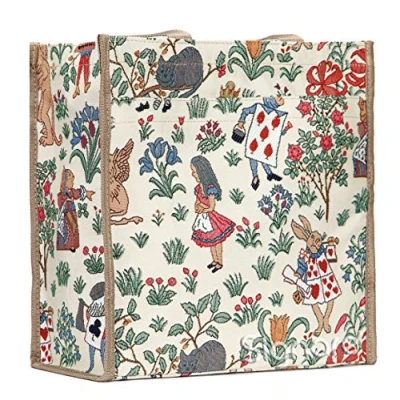 Image of Signare Tapestry Shoulder Bag Shopping for Women with Garden Design (Alice in Wonderland; Shop Alice)