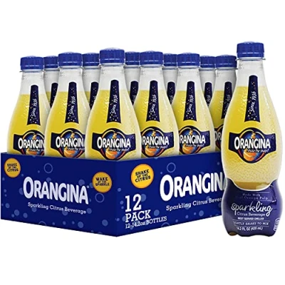 Image of Orangina Sparkling Fruit Drink Made with Real Orange Pulp (14.2oz Plastic Bottles (Pack of 12))
