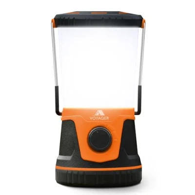 Image of Voyager LED Camping Lantern 1500 Lumen Light Lamp, Up to 40 Hours Battery (D Size), Perfect Emergency Survival Kit Gear, Tough, Sturdy, Suited for Night Time Trips, Hiking, Camp Orange