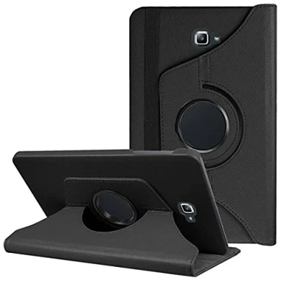 Image of KAV Samsung Galaxy Tab A7 Lite (T 220/ T225) Smart Case Premium Leather 360 Rotating 8.7 Inch Cover with Folding Adjustable Stand 2021 Release Tablet (Black)