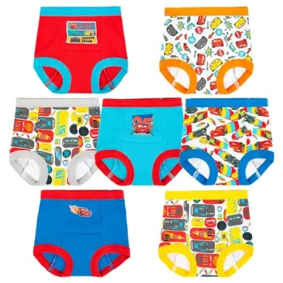 Image of Disney Boys&#039; Pixar Cars Toddler Potty Starter Kit with Stickers &amp; Tracking Chart Sizes 18m, 2t, 3t, 4t Baby Underwear, 7 Pack Training Pant, 3 Years (Pack of 7)