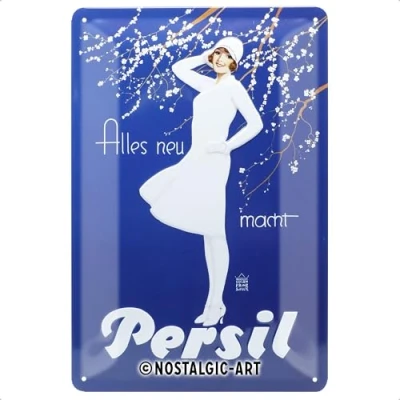 Image of Nostalgic Art Retro Tin Sign Persil Lady in White Gift idea for fans of nostalgia, Metal Plaque, 20 x 30 cm