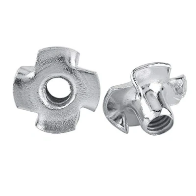 Image of T Nuts Assortment Kit Woodworking Furniture Fastener Nut Zinc Plated Four Pronged Tee Nuts(M3 50pac)