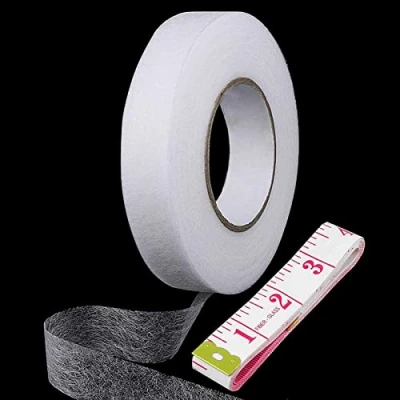 Image of 100M Wonder Web Hemming Tape, 2cm Wide*100 Meters Iron on Hem Tape Roll Adhesive Fabric Fusing for Jeans Curtain Trousers Garment Clothes,White