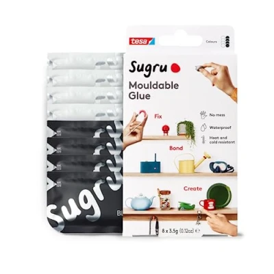 Image of Sugru by tesa Mouldable Multi Purpose Glue for Creative Fixing and Making, Black &amp; White, 8 Pack