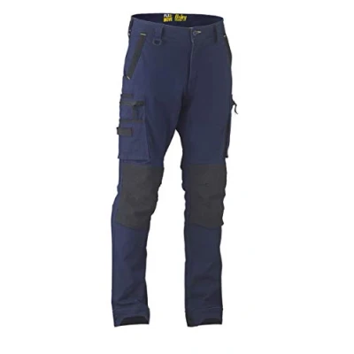 Image of Bisley Workwear UKBPC6333_BPCT Flex &amp; Move Cargo Trousers Stretch Utility Zip with Knee Pockets Navy, 52S
