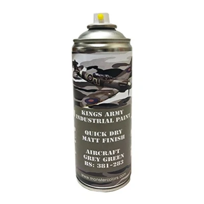 Image of Kings Army Aircraft Grey Green Bs 381 283 Military Matt Spray Paint 400ml Vehicle Paint, Airsoft, Paintball, Model Maker Fishing