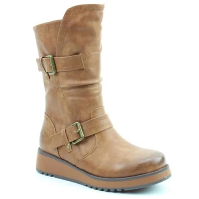 Image of Heavenly Feet Hannah 4 3507 27 Tan Mid Calf Boots UK 3