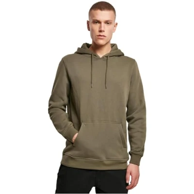 Image of Build Your Brand Men&#039;s Heavy Hoody Hooded Sweatshirt, Green (Olive 00176), S