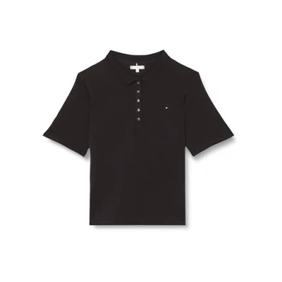 Image of Tommy Hilfiger Women CRV 1985 Reg Pique Polo Ss S/S Polos, Black, 48