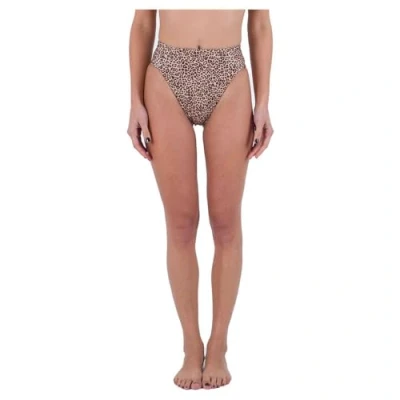 Image of Hurley Women&#039;s Max Leopard Moderate Tab Side High Waist Bikini Panties, Brown Sugar, M