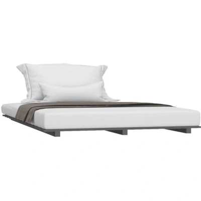 Image of vidaXL Bed Frame without Mattress Grey 120x200 cm Solid Wood Pine