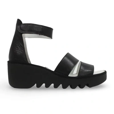 Image of Fly London BONO290FLY Mousse Leather Women&#039;s Heels Sandals