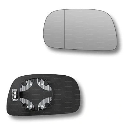 Image of Less4spares Replacement Wing Mirror Glass Left Compatible with Vauxhall Agila 2000 2007 CLIP ON Passnager Near Side N/S Heated Blind Spot
