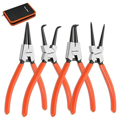 Image of ValueMax 180mm Circlip Pliers Set, 4 Piece Internal External Snap Ring for Remover Retaining, Organized in Zip Case
