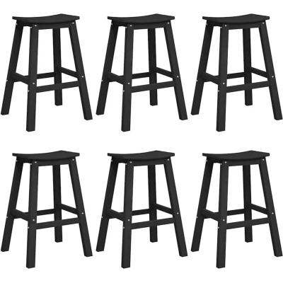 Image of vidaXL Bar Stools 9 pcs Black HDPE