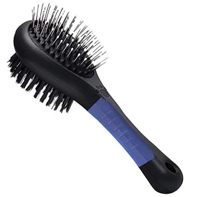 Image of Pet Hair Double Sided Brush for Dogs Cats Puppy Animals Dog Brush, Cat Brushes Grooming 2IN1 Tool (Blue)