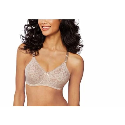Image of Bali Women&#039;s N Smooth Stretch Lace Underwire Bra Df3432, Rosewood, 38C