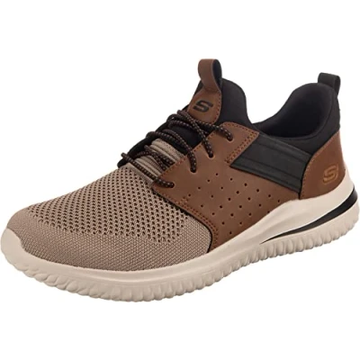 Image of Skechers Men&#039;s 210238 BRTN Sneaker, Brown Tan Knitted Mesh W/Synthetic, 9.5 UK