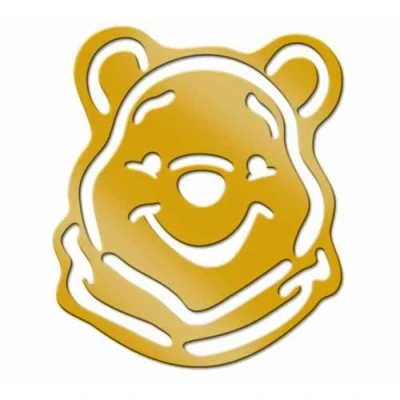 Image of Plaid Disney Brass Stencil Large Smiling Pooh Shape (VS466 83)