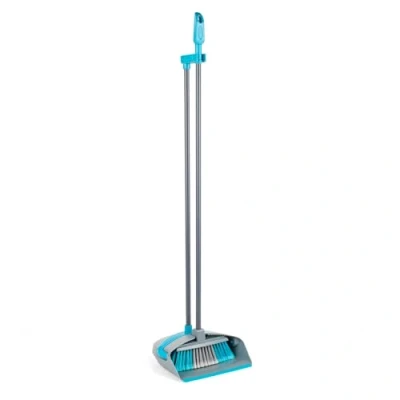 Image of Beldray LA049230 Long Handle Dustpan &amp; Broom Set, Indoor Handheld Hard Brush 92 cm Handle, Thick Bristle Broom, Lightweight Cleaning Stand Up Set