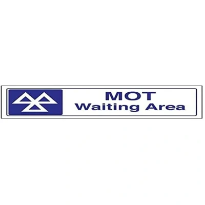 Image of V Safety MOT Waiting Area Garage Sign 300mm x 100mm 1mm Rigid Plastic