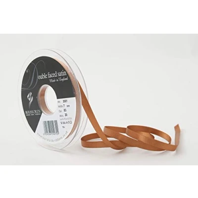 Image of Berisfords Double FACE Poly Satin Ribbon, Sable, 10.5x10.5x1.4 cm