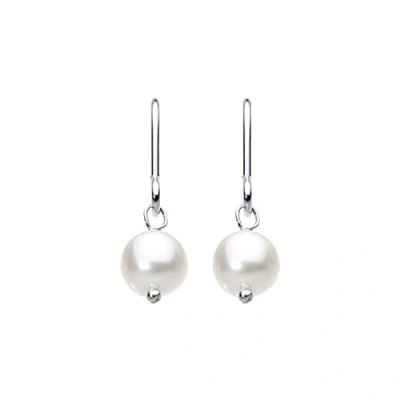Image of Dew Women&#039;s Sterling Silver and Cream Freshwater Pearl Drop Earrings
