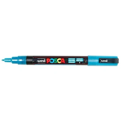 Image of uni ball PX197970000 POSCA FINE Point 3M GLTR LT BL, Glitter Light Blue, One Size