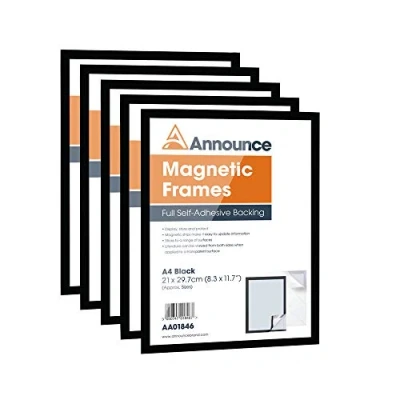 Image of Announce Magnetic Frame A4 Black (Pack of 5) AA01847