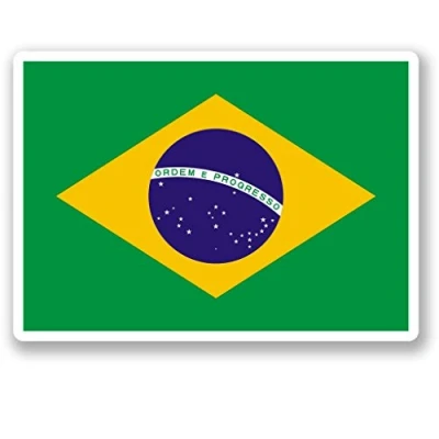 Image of 2 x 15cm/150mm Brazil Flag Window Cling Sticker Car Van Campervan Glass #4549