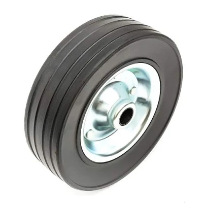 Image of Heavy Duty Steel Wheel &amp; Solid Rubber Tyre 200mm / 8 Inch Caravan Jockey