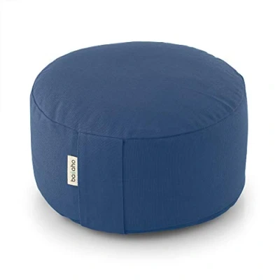 Image of Basaho WHEEL Zafu Meditation Cushion Organic Cotton Buckwheat Hulls Removable Washable Cover (Dusty Blue)