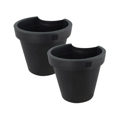 Image of Drain Pipe Flower Pot Holder Sturdy Lightweight Garden Pot, 3 KG Capacity (2 x Pot)