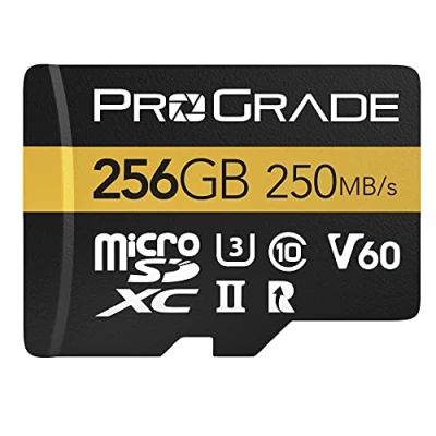 Image of microSD Card V60 (256GB) Tested for Full Size SD Devices Up to 250MB/s Read, 130MB/s Write ProGrade Digital