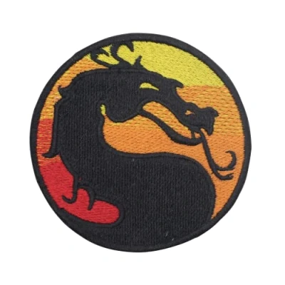 Image of Mortal Combat Circle Logo Patch Iron On Sew Embroidered Badge Applique for Clothes Shirts Jeans etc