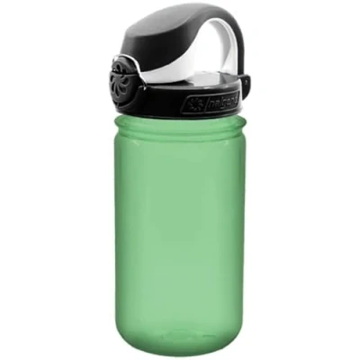 Image of Nalgene Sustain Tritan BPA Free Kids On The Fly Water Bottle Made with Material Derived from 50% Plastic Waste, Leak Proof, Durable, Free, Carabiner Friendly, Reusable, 12 oz, Glow Green