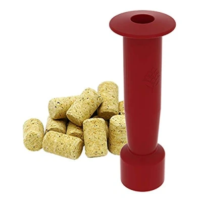 Image of Browin 650003 Wine Kit Hammer Machine + 10 Natural Pressed Cork Rollers, Plastic Wood, red, Set