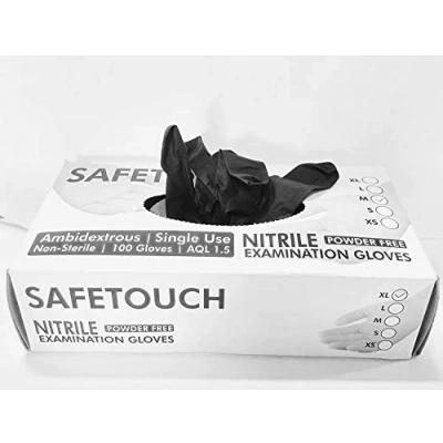Image of Black Nitrile Powder Free Gloves AQL 1.5 , Size Extra Large Case Qty 1000 (10 Boxes x 100)