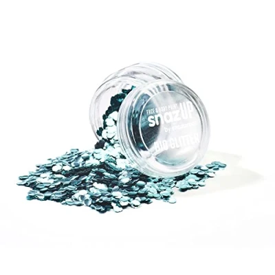 Image of Snazaroo Bio Glitter Face and Body Paint, Biodegradable Chunky Gliter, Sky Blue Colour, 3g