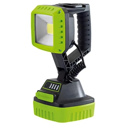Image of Draper COB LED Rechargeable Worklight, 10W, 1,000 Lumens, Green, 4 x 2.2Ah Batteries