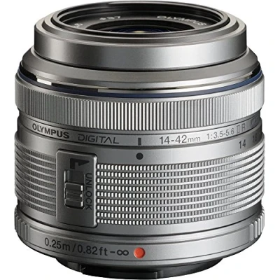 Image of OM System OLYMPUS M.Zuiko Digital 14 42mm F3.5 5.6 IIR Silver For Micro Four Thirds Camera, Compact 3x zoom Lens