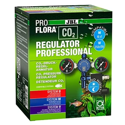 Image of JBL PROFLORA CO2 REGULATOR PROFESSIONAL, pressure control valve for fertilization systems, with 2 gauges, magnetic night shutdown