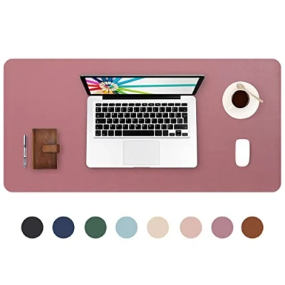 Image of Desk Pad Large, DOBAOJIA Mat, Laptop Writing Pad, Blotter, Extended Mouse Large for Office/Home, PU Leather Waterproof +Suede Non Slip 31.5&quot; X 15.7&quot; (Dark Pink)