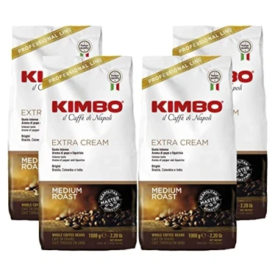 Image of Kimbo Extra Cream Espresso Coffee Beans 4x1kg