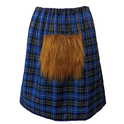 Image of The Dragons Den Blue Hunting Scottish Tartan Kilt &amp; Sporran Fancy Dress [L XL]