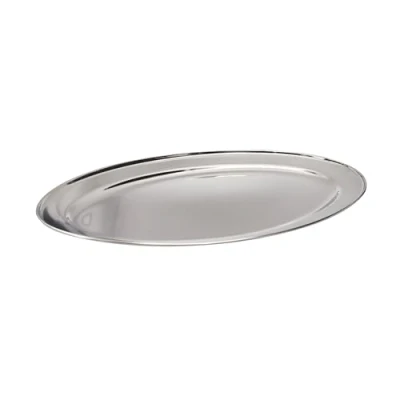 Image of Buckingham Stainless Steel, Oval Tray Plate, Meat Platter, Serving Dish 45 cm, x 30 3 cm