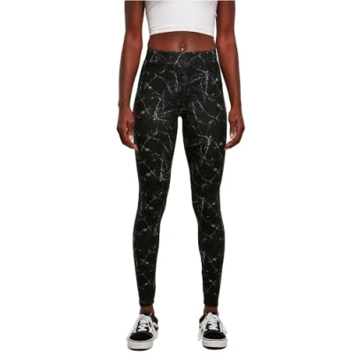Image of Urban Classics SOFT AOP Leggings Trousers, Women&#039;s, Size: 4XL, Blackmarble