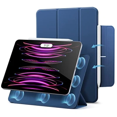 Image of ESR for iPad Pro 12.9 Case,Rebound Magnetic Case inch(2022/2021/2020,6th/5th/4th Gen),Convenient Attachment, Two Way Stand,Full Pencil 2 Support,Auto Sleep/Wake,Navy Blue