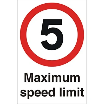 Image of Seco Maximum Speed 5mph Sign, 400mm x 600mm 1mm Semi Rigid Plastic